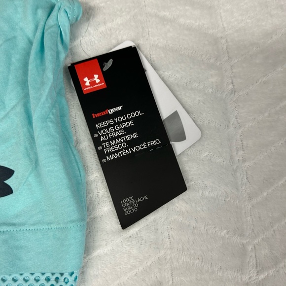 Under Armour tank top, girls size XL aqua nwt - Picture 4 of 8